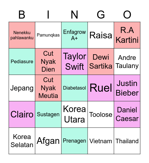 JIMINIE BINGOW Bingo Card