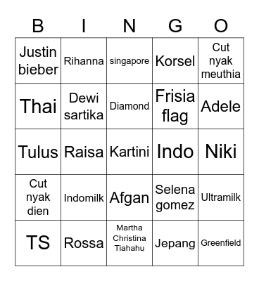 Yoonsu Bingo Card