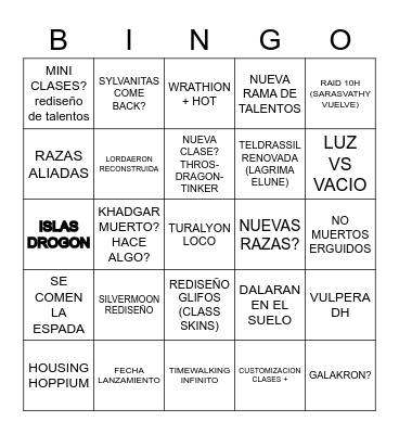 EXILED BINGO Card