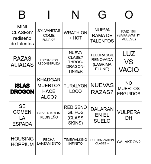 EXILED BINGO Card