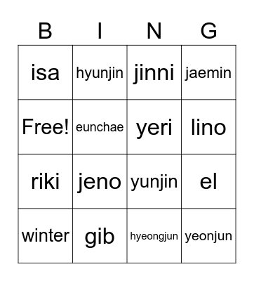 BINGO YEONJUN 35FILM Bingo Card