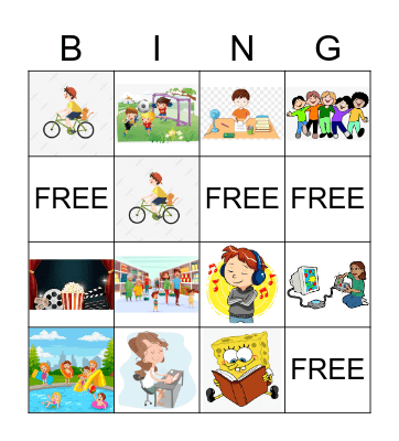 FREE TIME ACTIVITIES Bingo Card