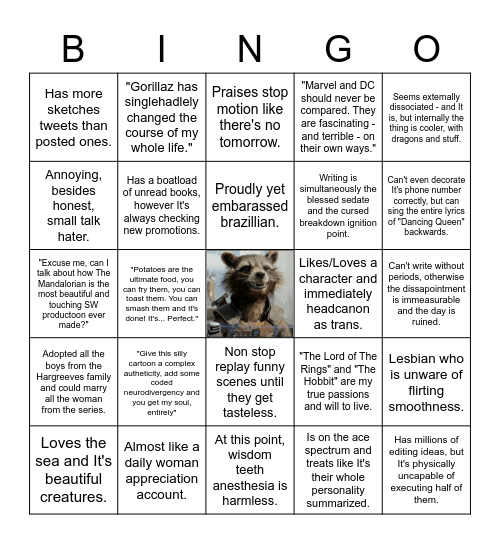 Willie's Bingo Card