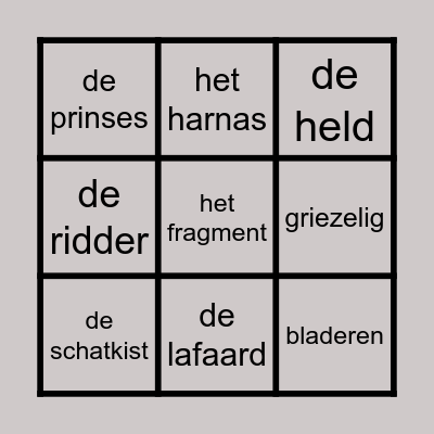 Woordenschat Bingo Card