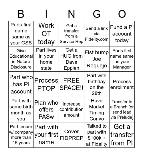 GUIDANCE DAY O' FUN BINGO!!!! Bingo Card