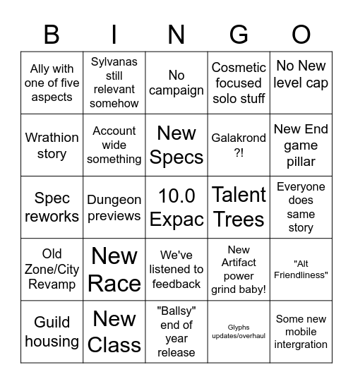 10.0! Bingo Card