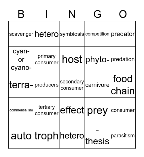 Producer-Consumer  Bingo Card