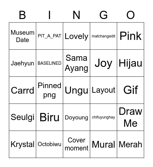 Bingo Senna Bingo Card