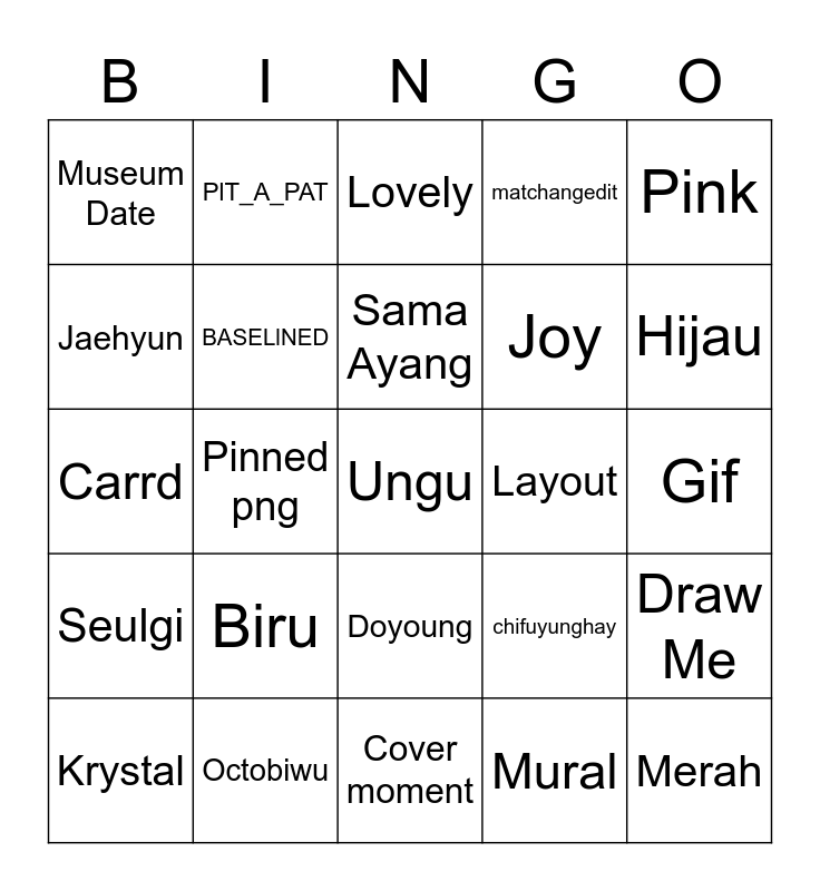 Bingo Senna Bingo Card