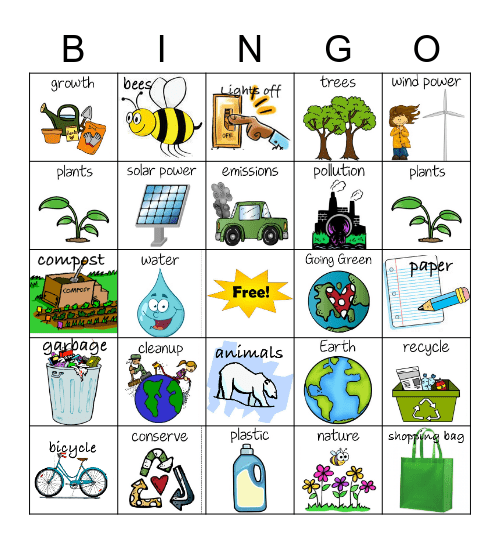 EARTH  DAY  BINGO Card