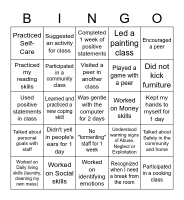 307's Bingo (BJ) Bingo Card