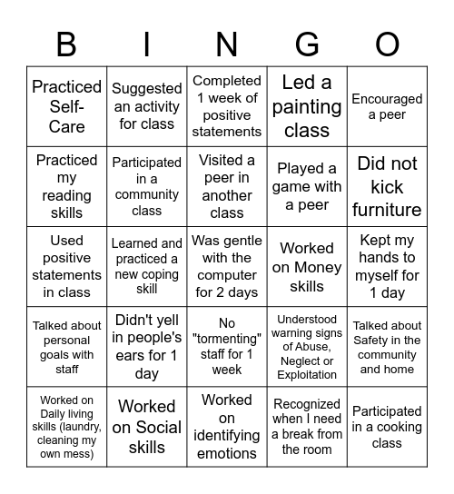 307's Bingo (BJ) Bingo Card