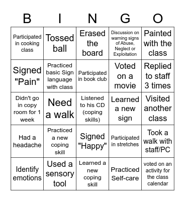 307's Bingo MH Bingo Card