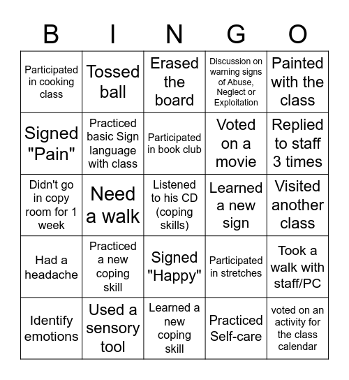 307's Bingo MH Bingo Card