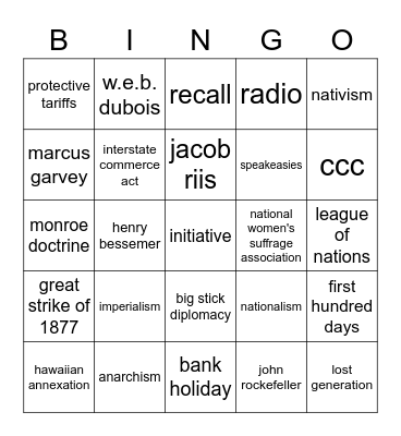 eoy review - part 1 Bingo Card