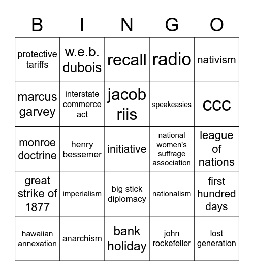 eoy review - part 1 Bingo Card
