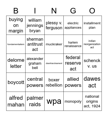 eoy review - part 1 Bingo Card