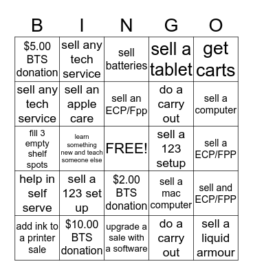 Technolgy Bingo Card