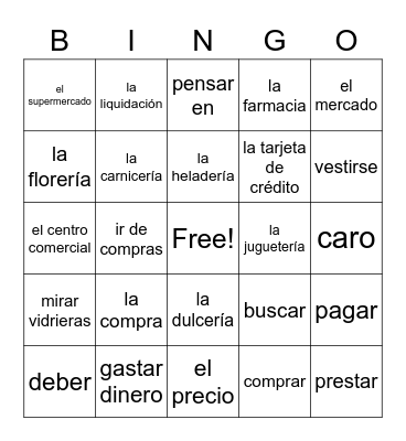 compras Bingo Card