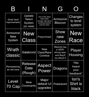 Max 10.0 Expansion Bingo Card