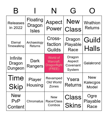 10.0 Announcement Predictions Bingo Card