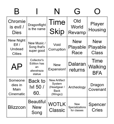 10.0 Bingo Card