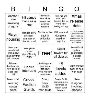 Shak Release Bingo Card