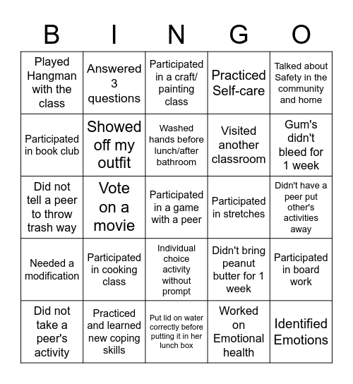 307's Bingo DK Bingo Card