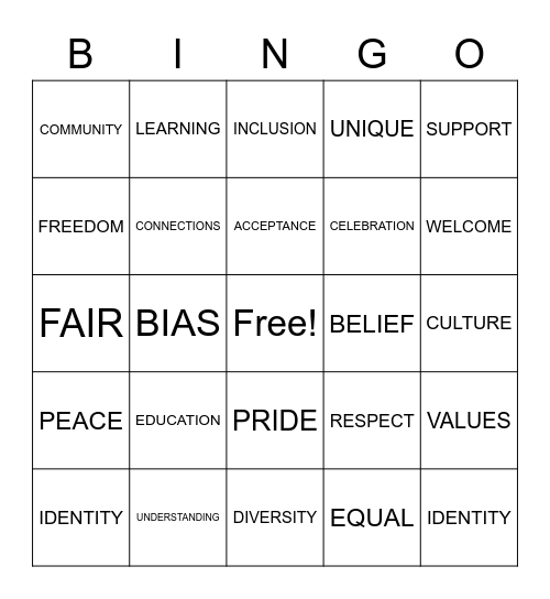 DIB Bingo Card