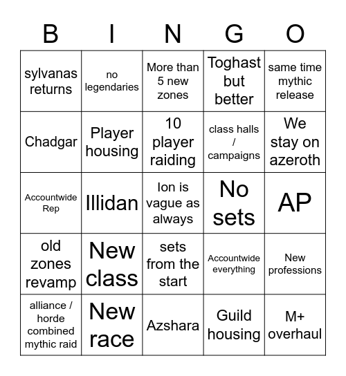 LeTazBingor Bingo Card