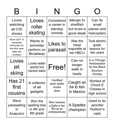 12 Years a Delta Bingo Card