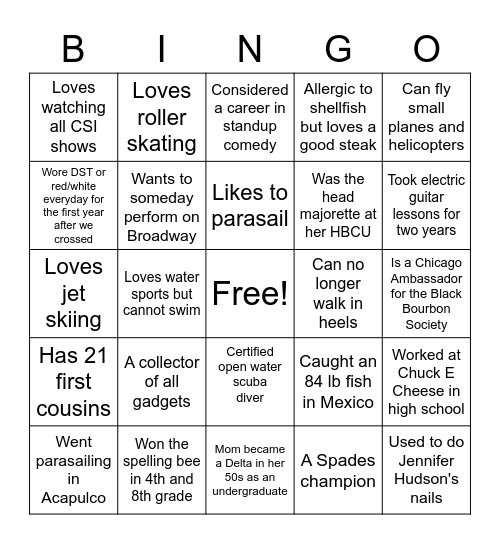 12 Years a Delta Bingo Card