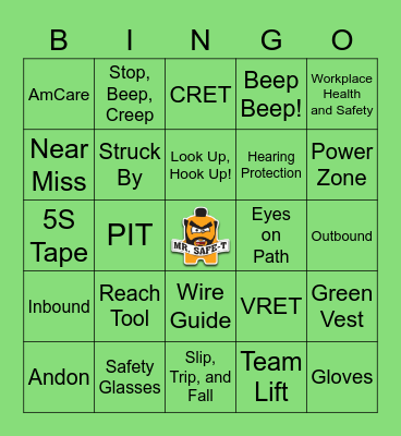 Safety Bingo! Bingo Card