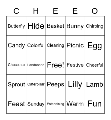 Holiday Bingo Card