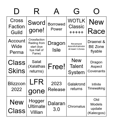 10.0 Bingo Card