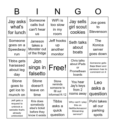 IT Bingo Card
