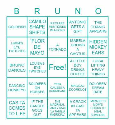 ENCANTO BINGO Card