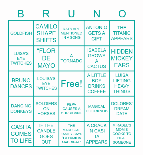 ENCANTO BINGO Card