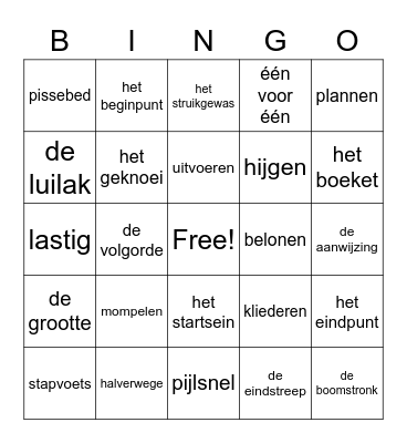 thema 7 taalbingo Card