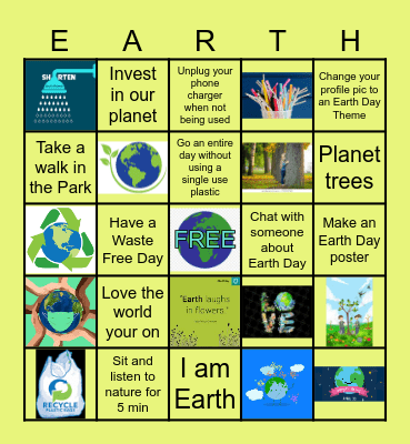 Earth Day Bingo 2024 Bingo Card