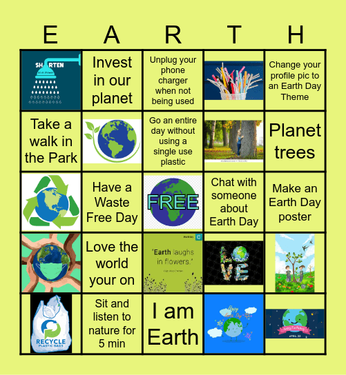 Earth Day Bingo 2024 Bingo Card