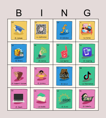 College Loteria Bingo Card