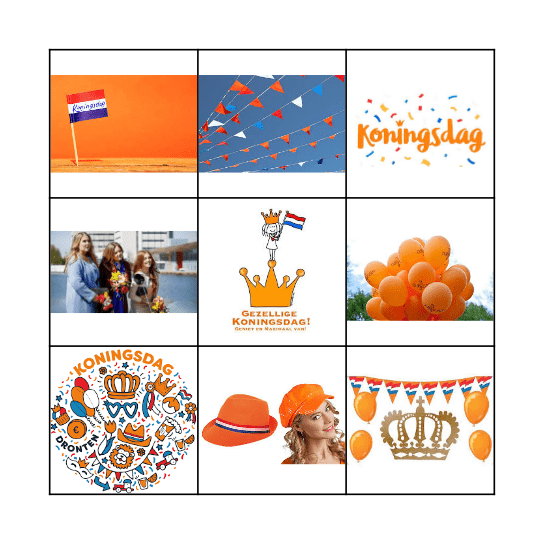 koningsdag bingo Card