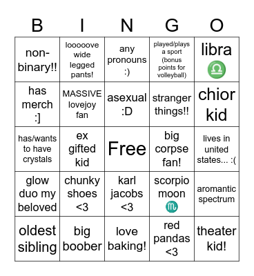 Marian Bingo Card