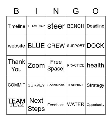 Dragon Boat Buzzword Bingo Card
