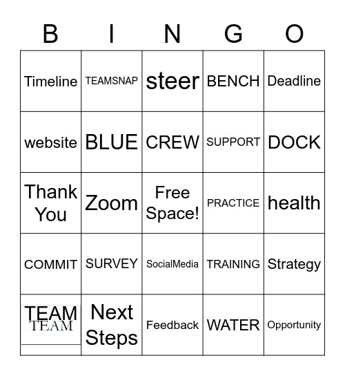 Dragon Boat Buzzword Bingo Card