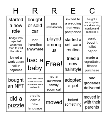 Recruiting Team Bingo Card