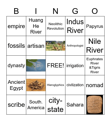 Ancient Civilizations Bingo Card