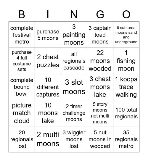 SMO bingo w7cky Bingo Card