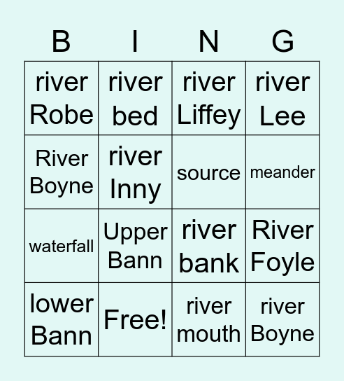 Riversri Bingo Card